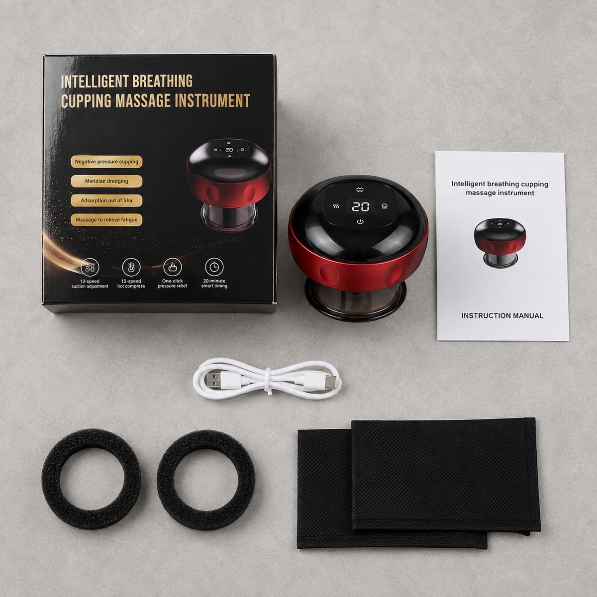 Electric Heated Cupping Massager - Smart Vacuum Therapy Device
