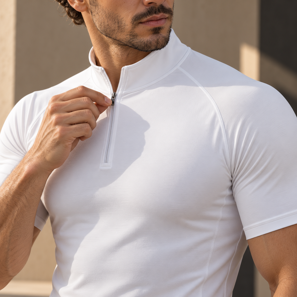Kinetic Flex Zip-Neck Compression Tee