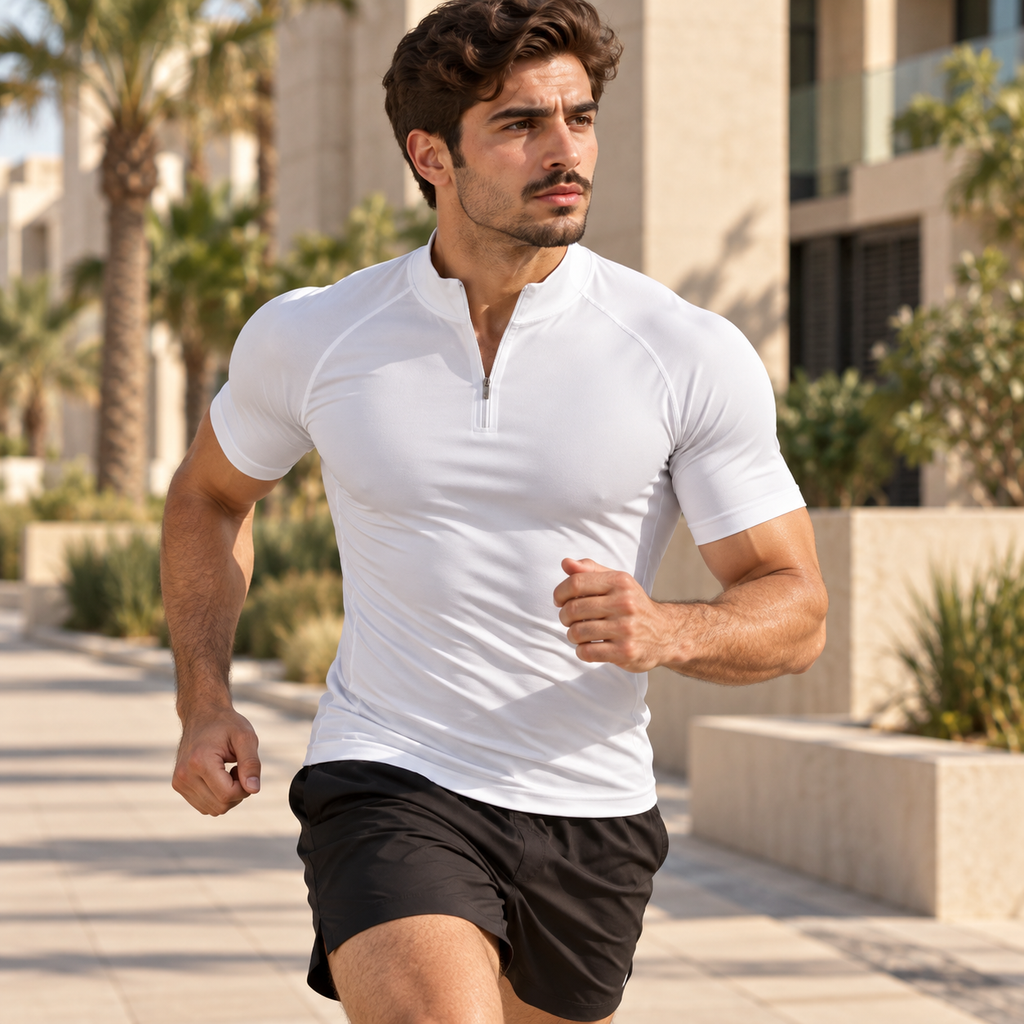Kinetic Flex Zip-Neck Compression Tee