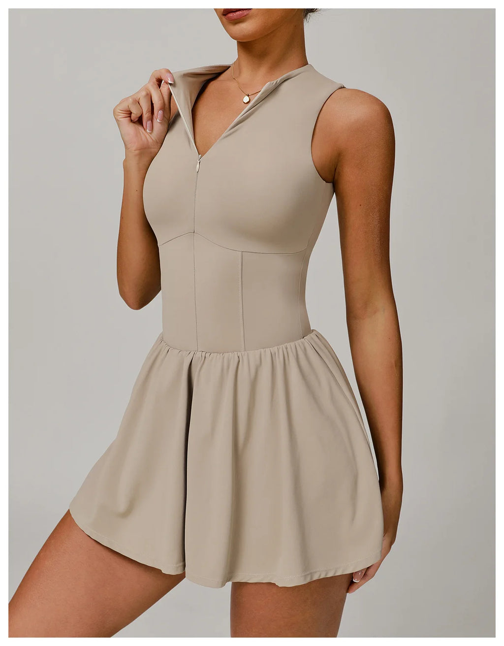 Serve Zip-Front Tennis Dress