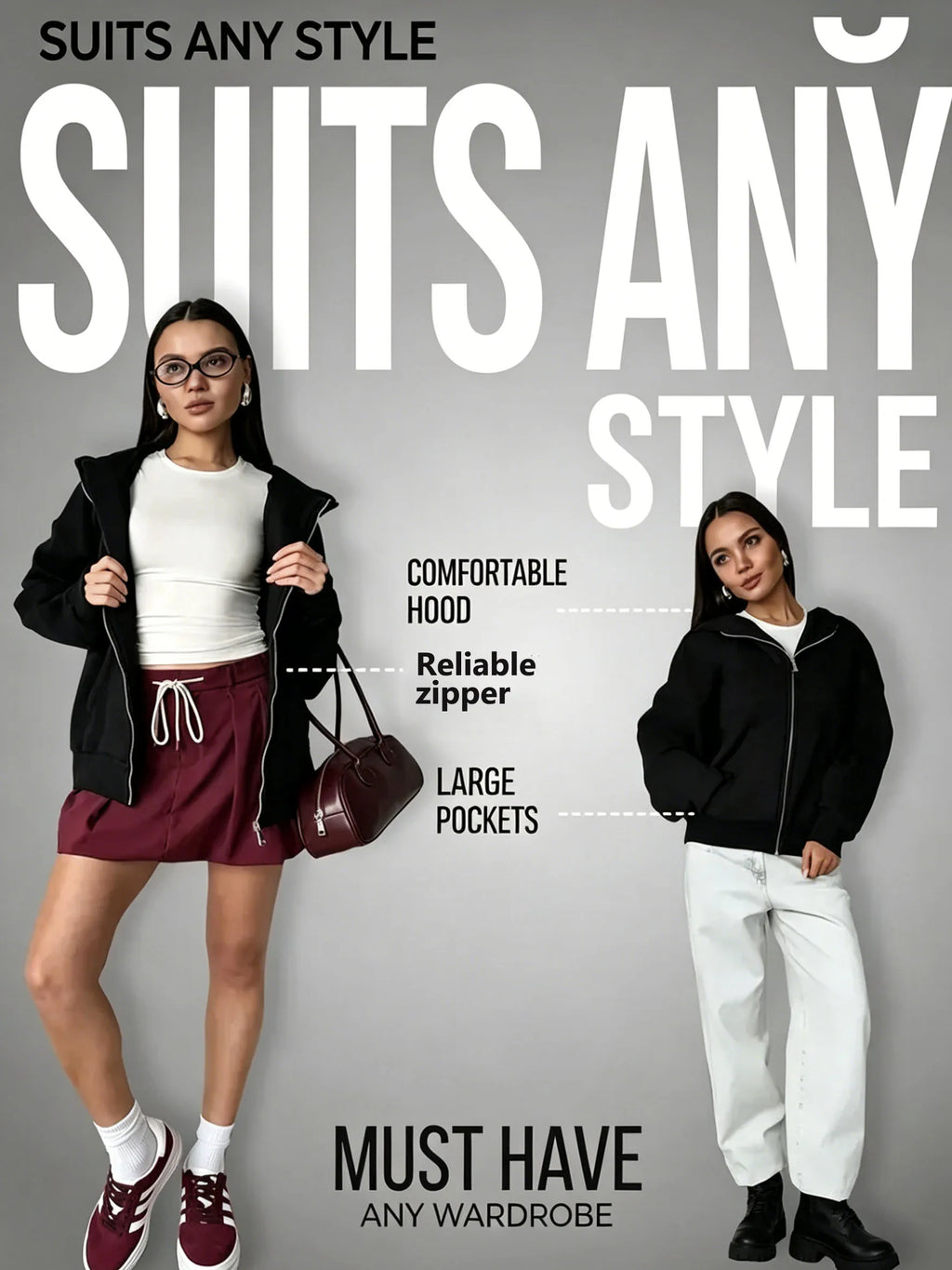 Haven Oversized Zip-Up Hoodie