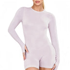 Halo Open-Back Long-Sleeve One-Piece
