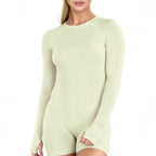 Halo Open-Back Long-Sleeve One-Piece
