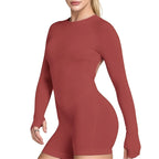 Halo Open-Back Long-Sleeve One-Piece