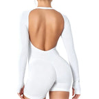 Halo Open-Back Long-Sleeve One-Piece