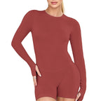 Halo Open-Back Long-Sleeve One-Piece