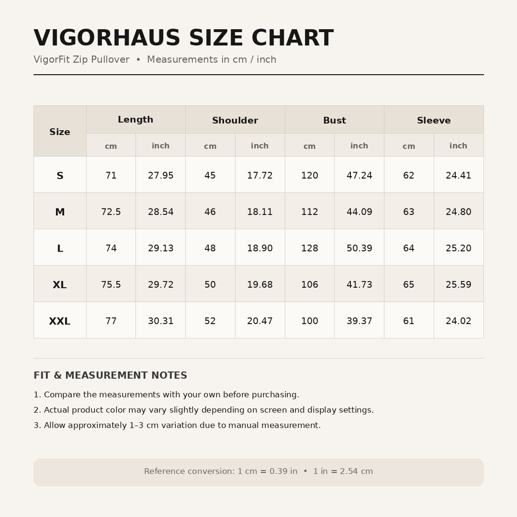 VigorFit Zip Pullover