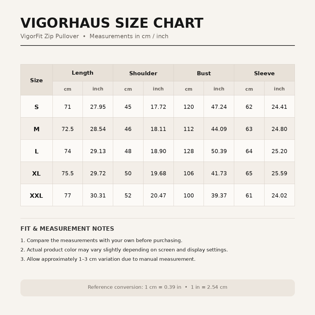 VigorFit Zip Pullover