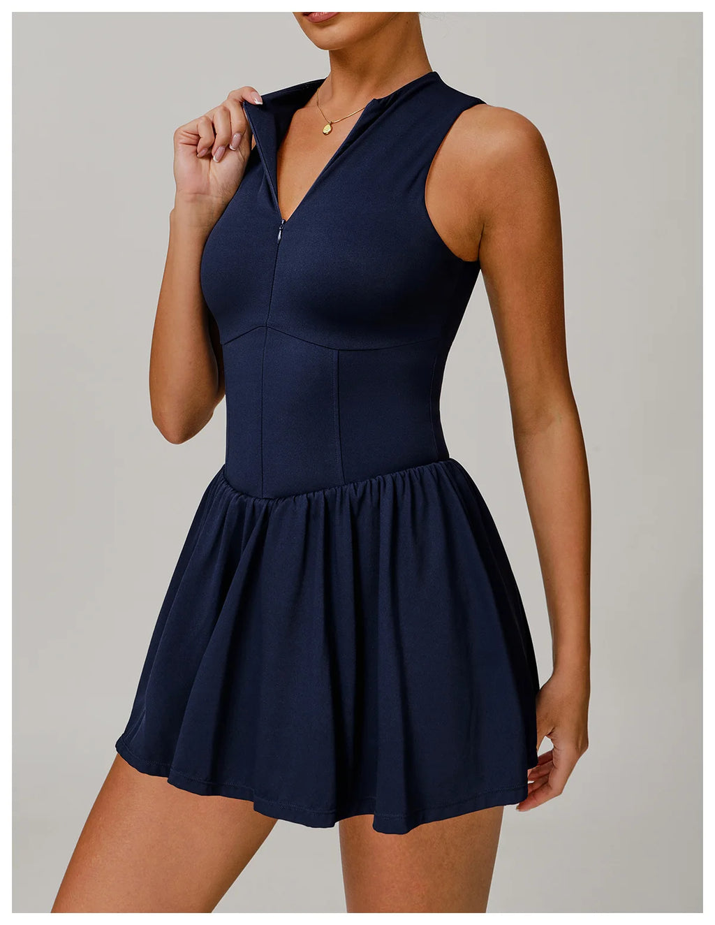Serve Zip-Front Tennis Dress