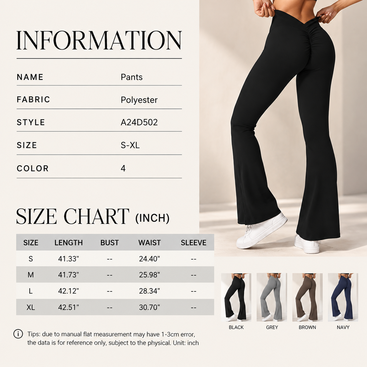 VigorFit Pleated Flare Pants