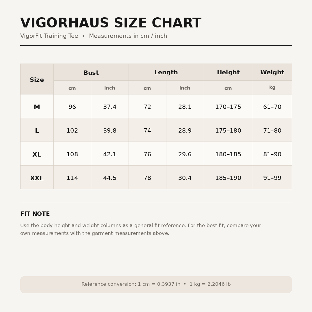 VigorFit Elite Slim Fit Gym Tee